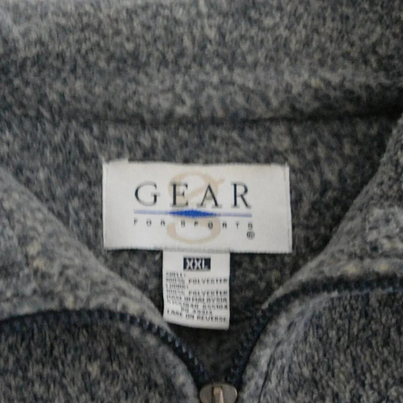 Vintage Gear for  Sports Wisconsin Brown Grey Zip Up Fleece Sweater Size XXL - Picture 11 of 11